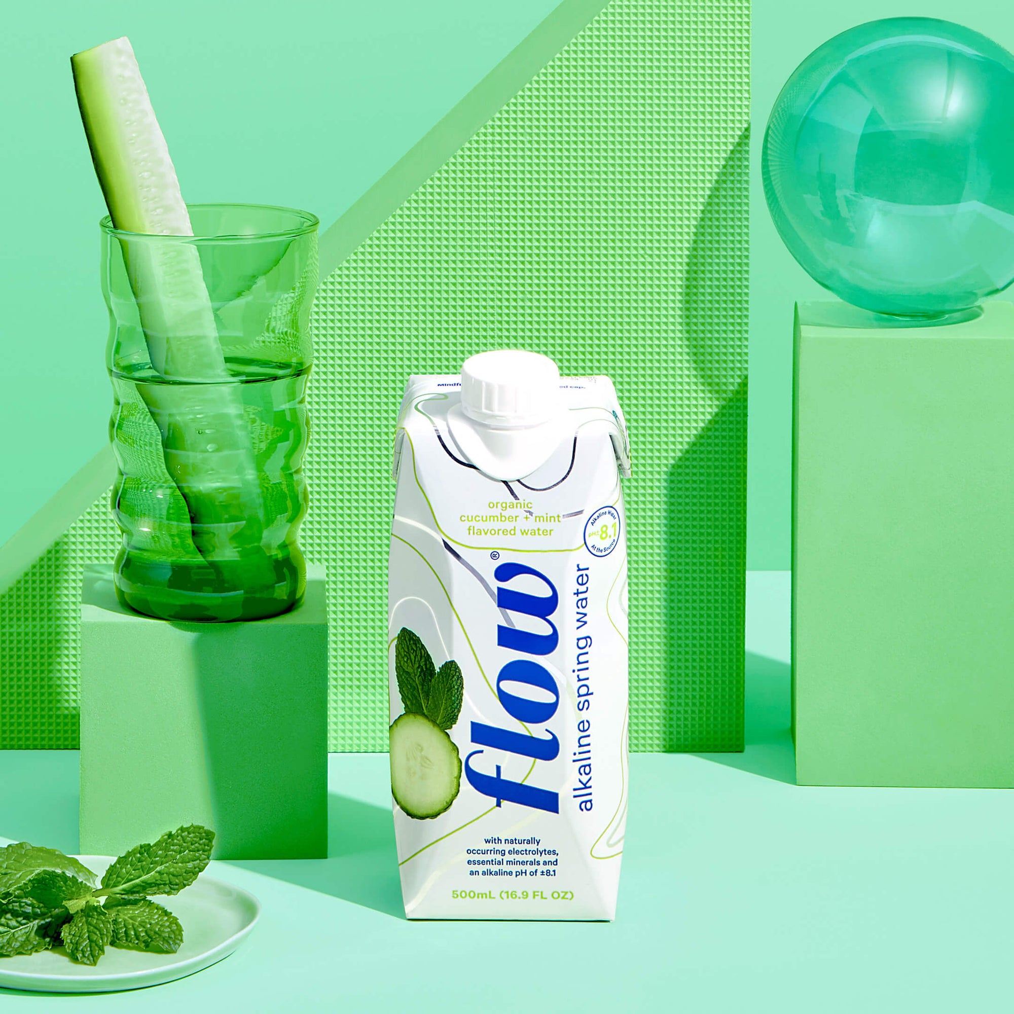 12 pack of 500ml - Cucumber + Mint