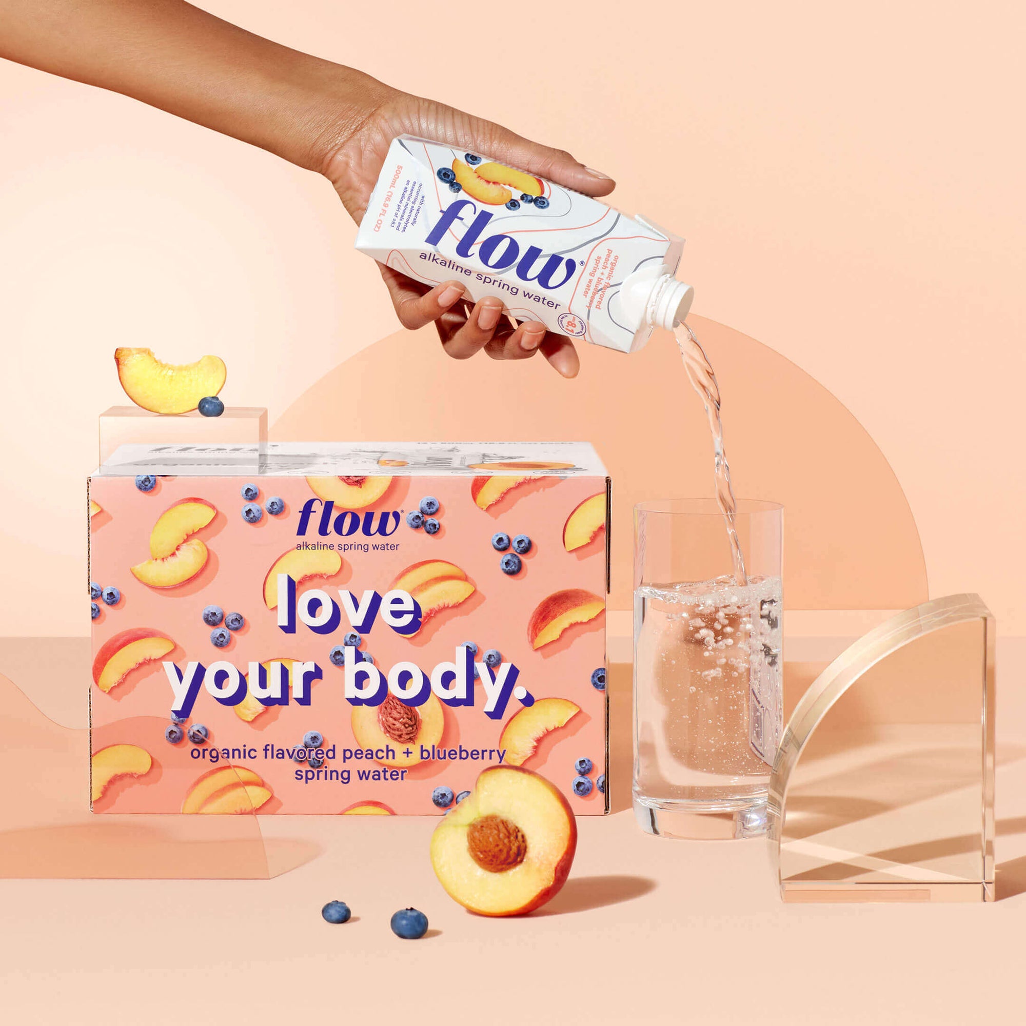 12 pack of 500ml - Peach + Blueberry