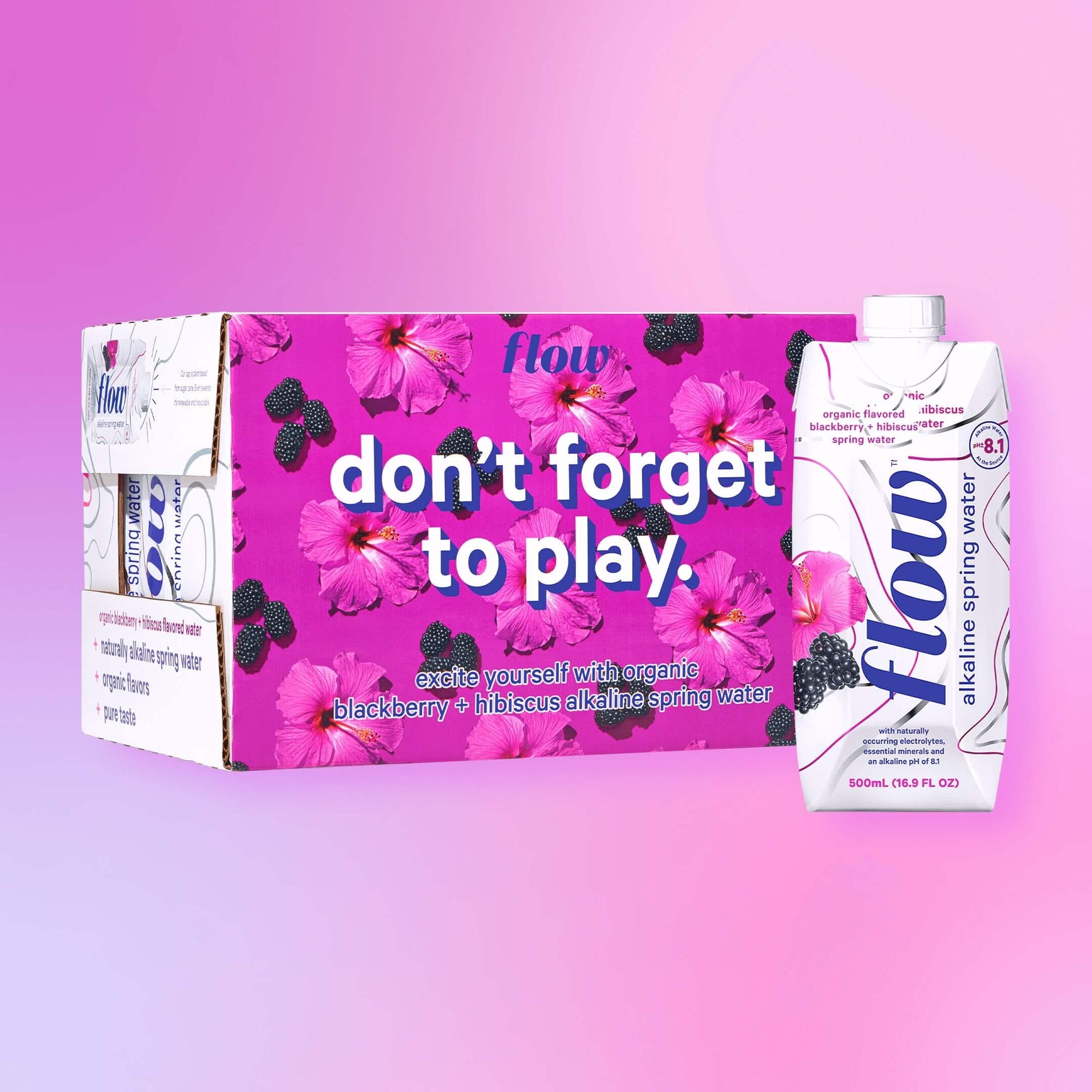 12 pack of 500ml - Blackberry + Hibiscus