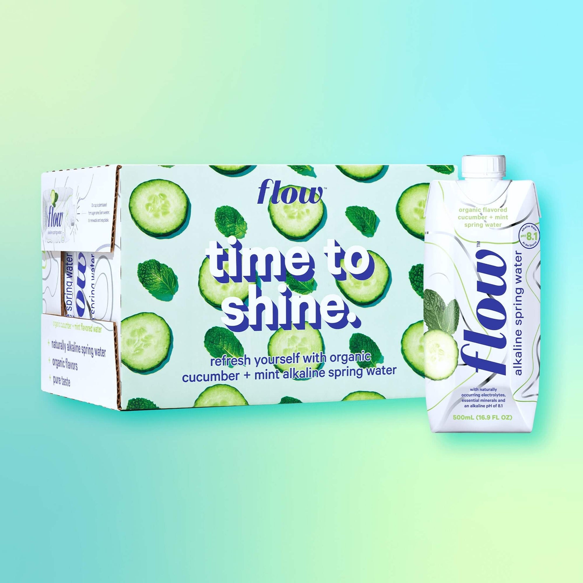 12 pack of 500ml - Cucumber + Mint