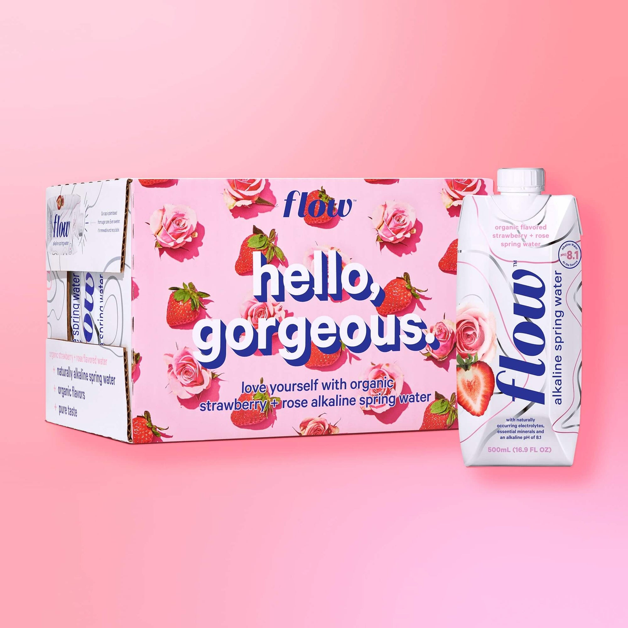 12 pack of 500ml - Strawberry + Rose