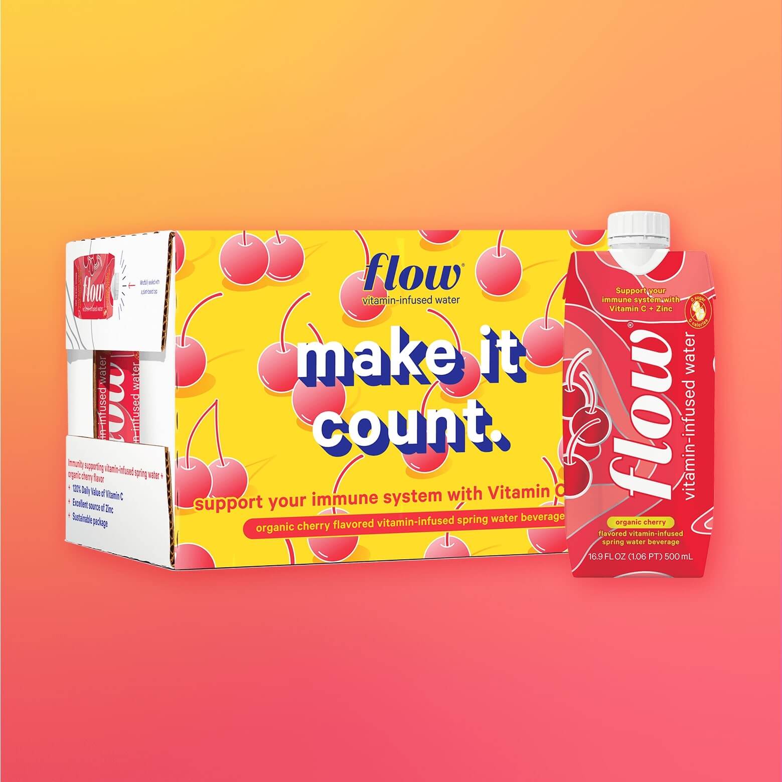 12 Pack of 500ml - Vitamin Infused Cherry